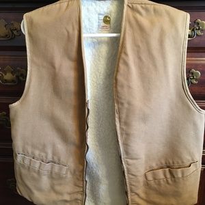 Carhartt Mens fleece lined canvas work vest
